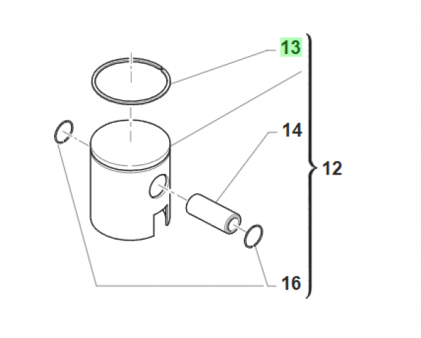Kolbenring 47,95 CR 85cc, # 11093`